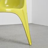 Pair of yellow fiberglass tripod chairs by Walter Frey, circa 1968