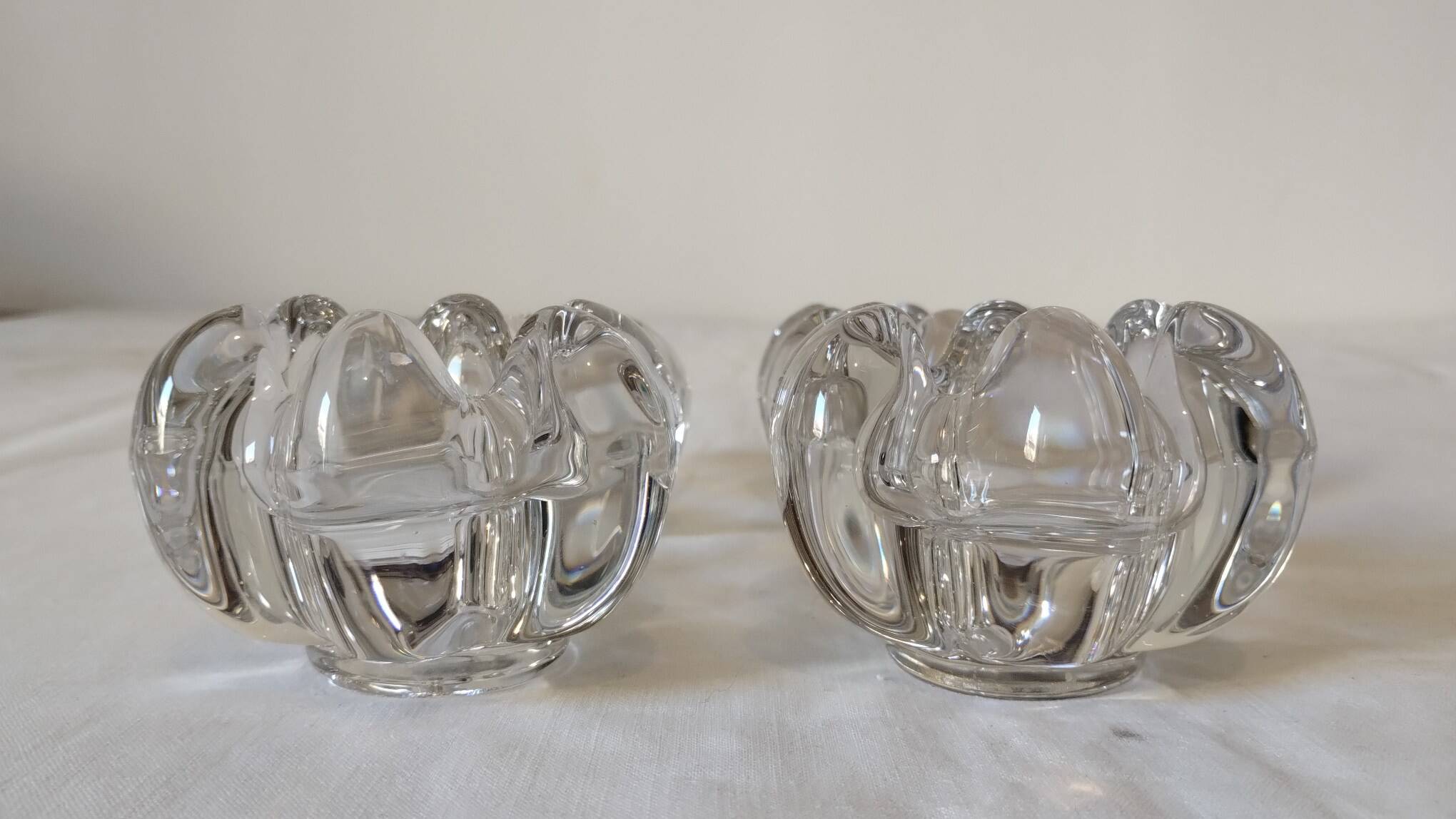 Set of 4 crystal candle holders