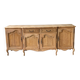 Vintage sideboard renovated in marquetry and raw solid wood