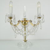 Lampe de table en verre cristal du milieu du siècle par kamenicky Senov, années 1960.