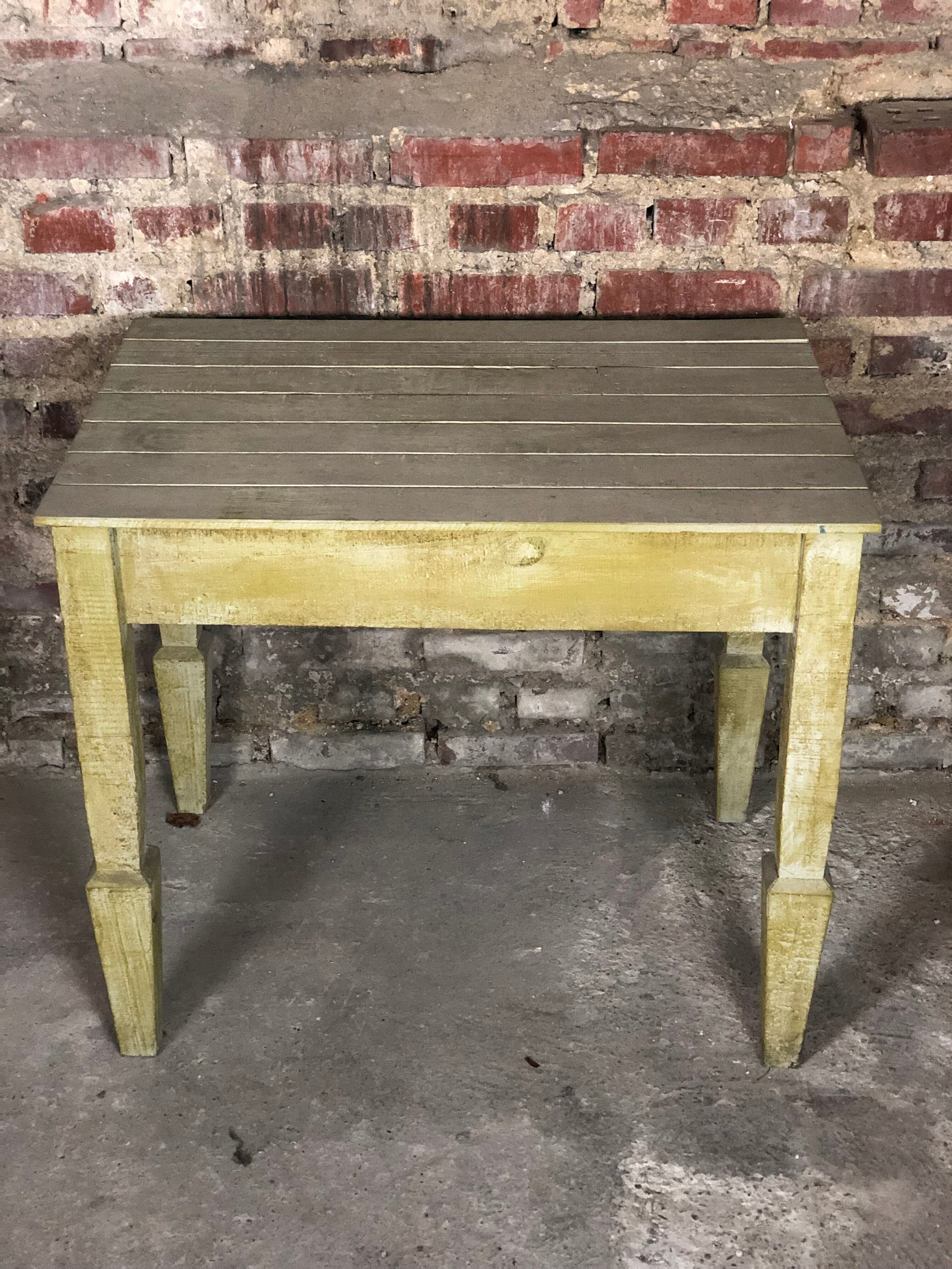 Table in light green patinated fir 1970