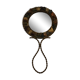 Vintage stone brass hand mirror