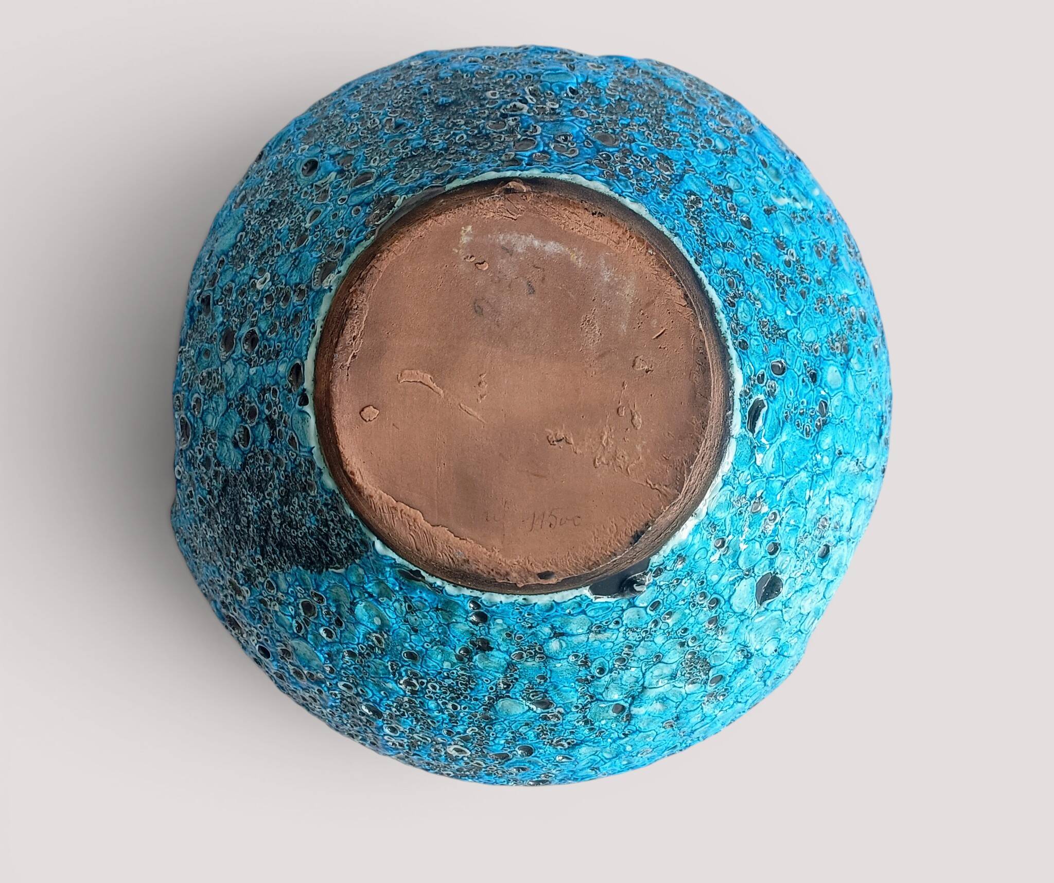 Turquoise ceramic fruit bowl by Charles Cart Vallauris, circa the 1960s.