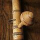 Coat rack Vintage wood bamboo three hooks