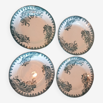 4 iron earth soup plates. Iris model.