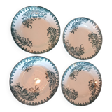 4 iron earth soup plates. Iris model.