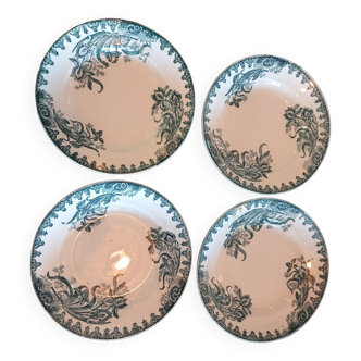 4 iron earth soup plates. Iris model.