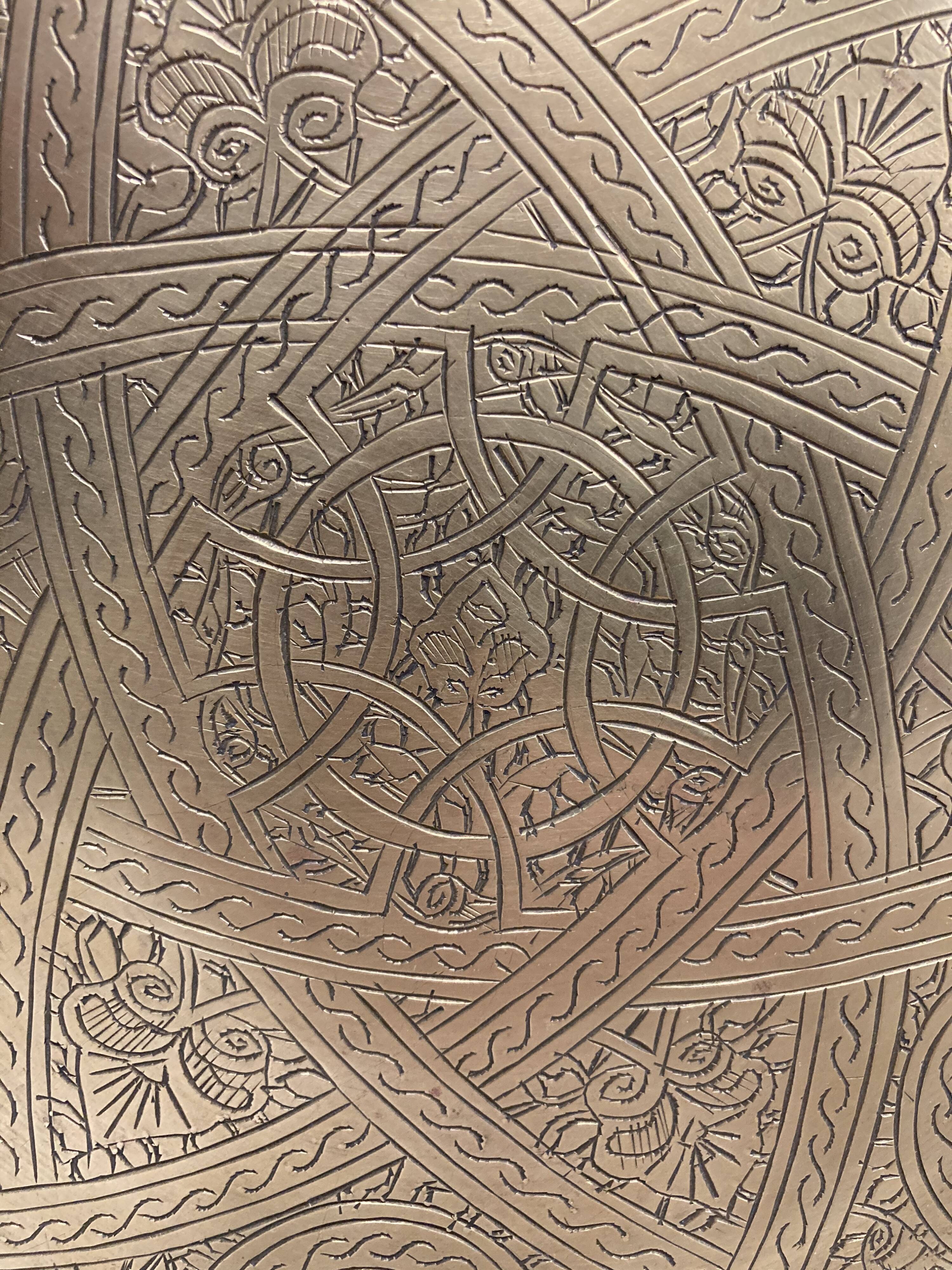 Golden brass tray