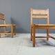 Ensemble de 5 chaises en bois de pin par GM Mobler, années 1960.