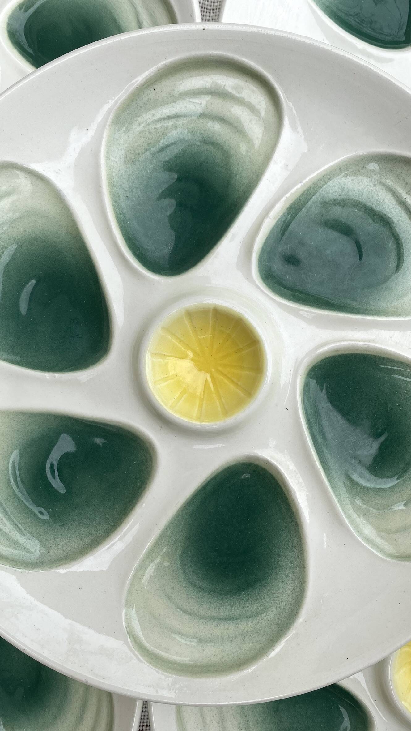 Assiettes à huitres salins France années 60