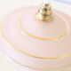 Hanging lamp in granite glass, pink and gold, vintage