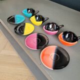Lot de 4 tasses à café Vallauris- Signées Luc Vallauris