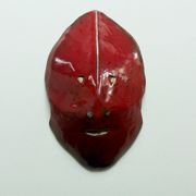 Glazed red ceramic mask, in the style of Accolay, 1950s / 60s.