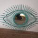 Miroir rotin oeil turquoise bohème vintage 60 59x89cm