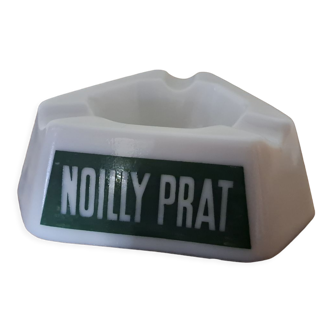 Triangular white opaline bar ashtray - advertising support for Noilly Prat aperitifs