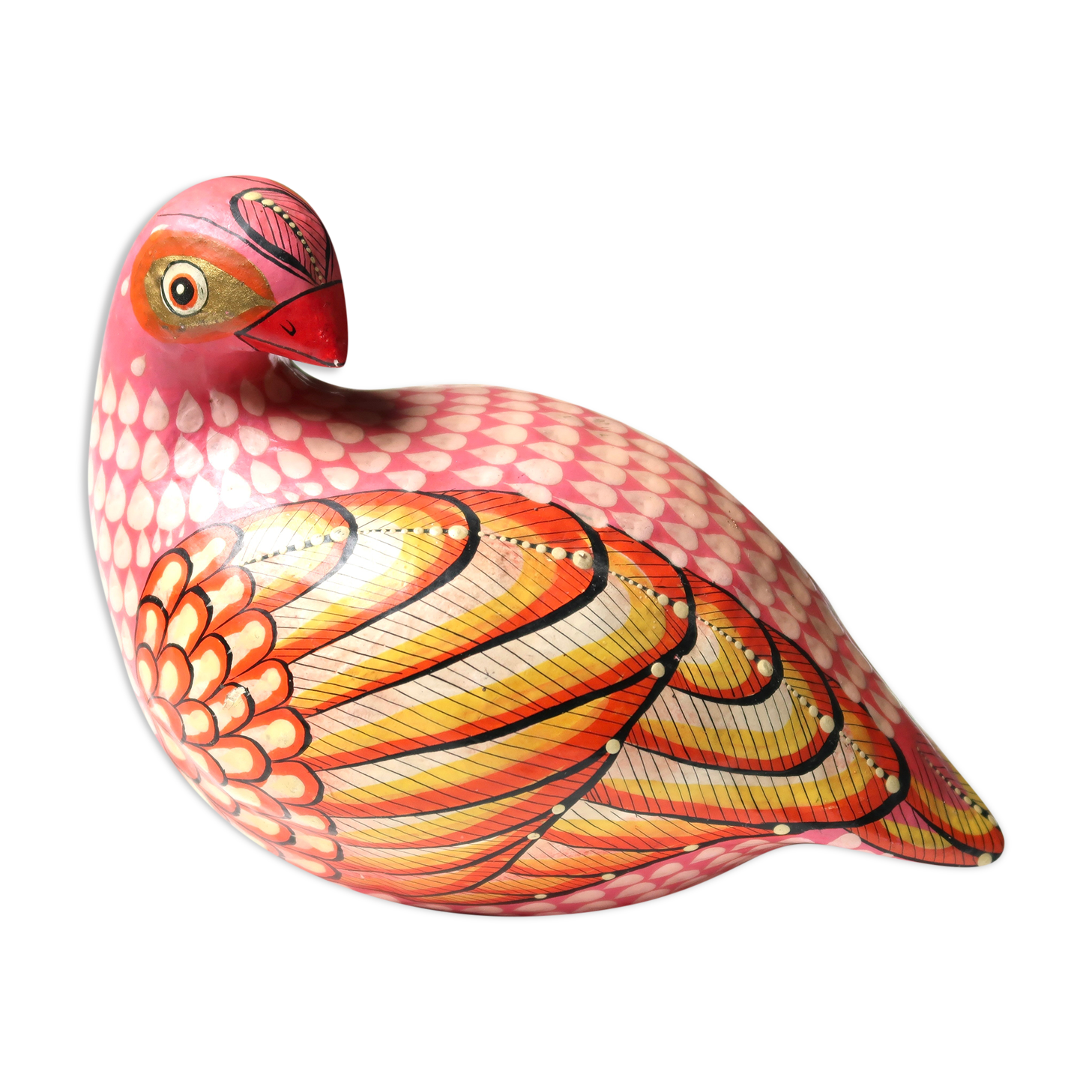 Mexican bird in signed papier-mâché, 70s