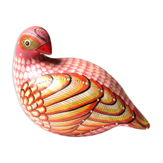 Oiseau Mexicain en papier mâché signé, années 70