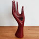 Hand wears red jewelry, ring, soliflore, vintage French, 50s