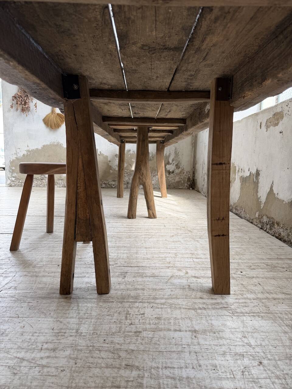 Brutalist popular art table XXL 3.5m/4m pine and oak