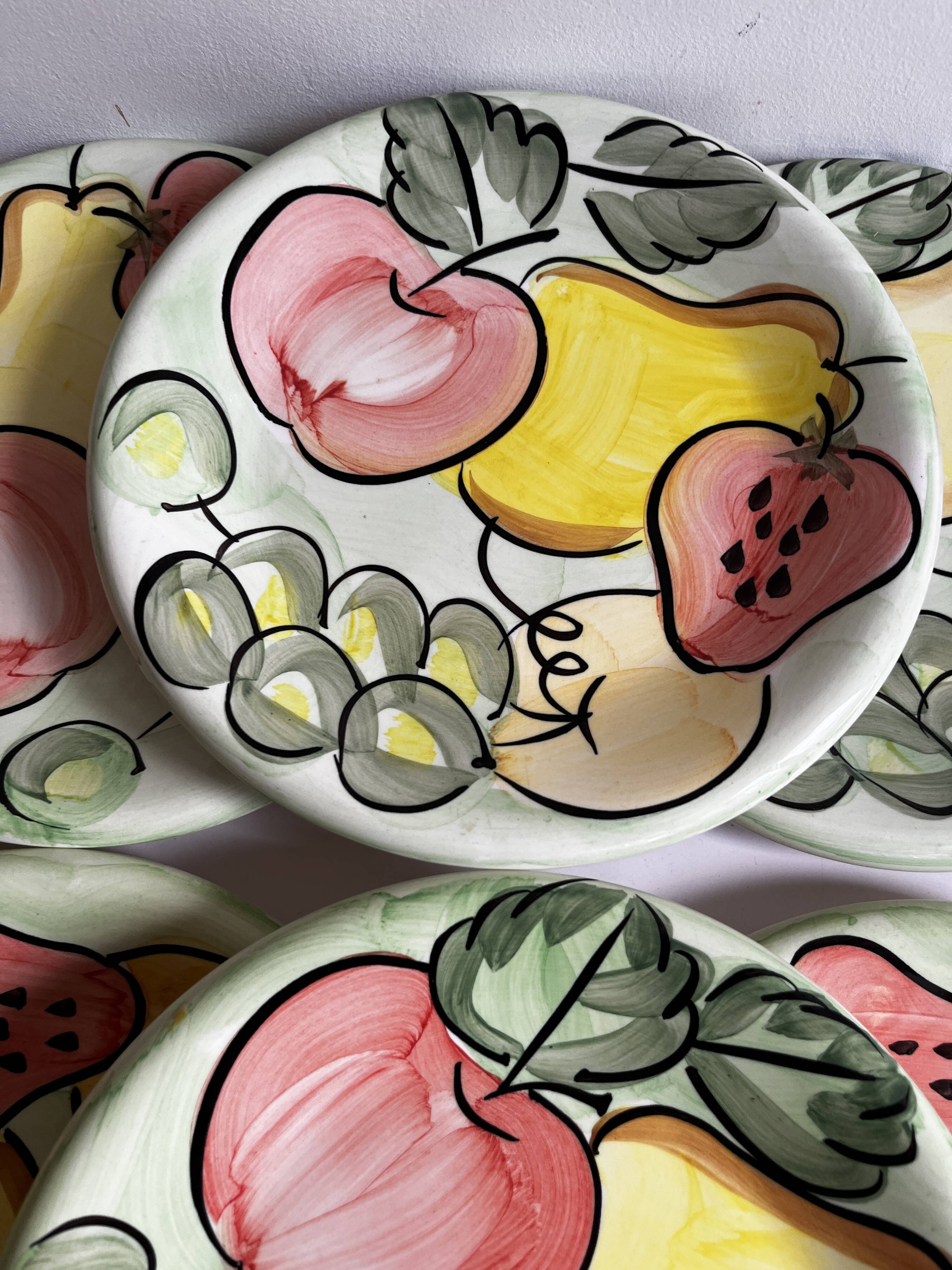 Italian ceramic fruit plates