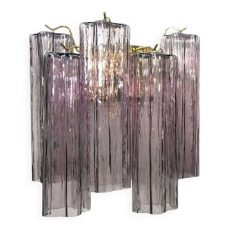 Applique murale en verre de murano violet « tronchi » de murano-1l