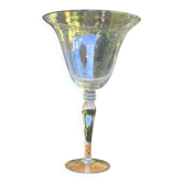 Grand vase sur pied géant en verre transparent — Style coupe calice / Médic