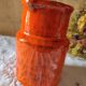 Pitcher vase in orange stoneware