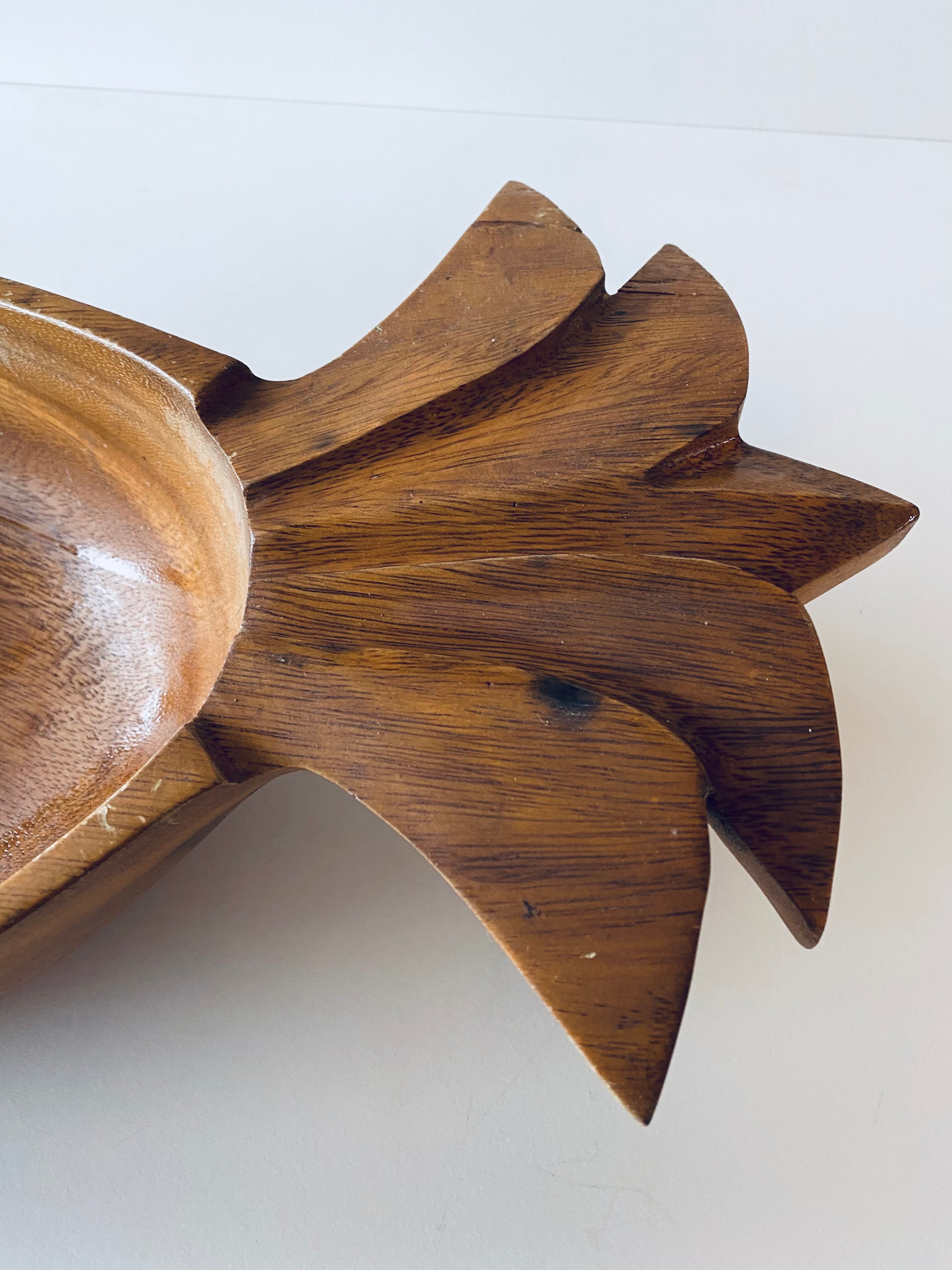 Vintage wooden pineapple cut