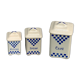 Set of 3 earthenware spice pots geometric pattern art deco period