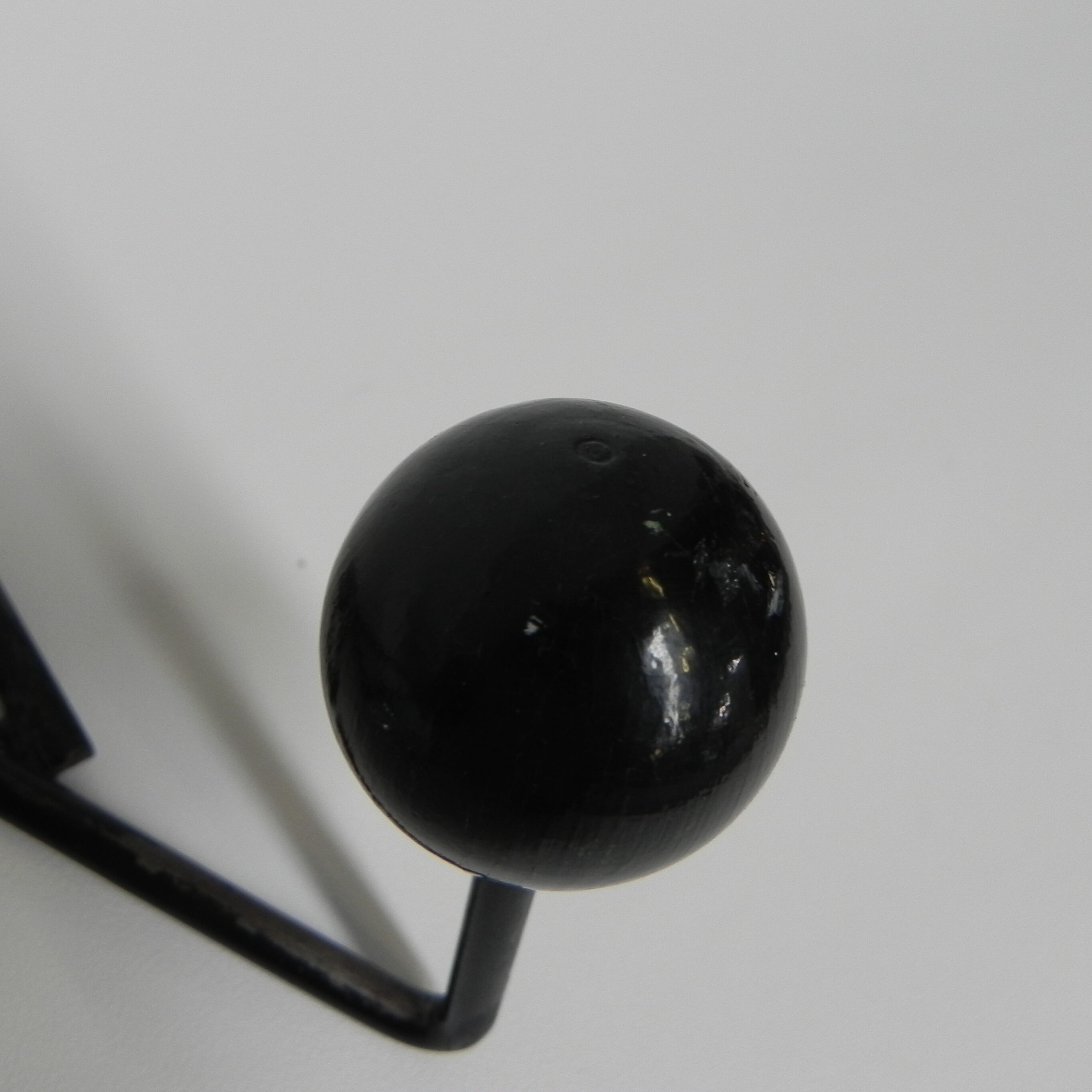 Vintage wall coat rack with beech balls