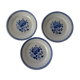 3 EVIAN flat plates old earthenware 482112 Luneville pink blue