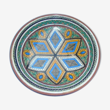 Morocco North Africa enamelled terracotta couscous plate or dish