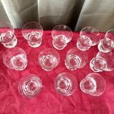 Suite of 12 glasses of port or wine cooked sorcy daum