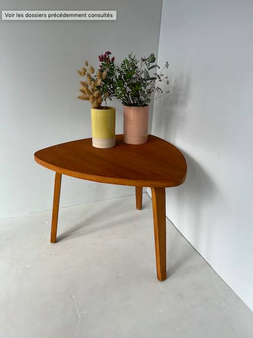 Vintage "bowwood" table in light wood