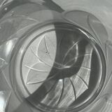 Glass ice or champagne bucket with stylized petal patterns
