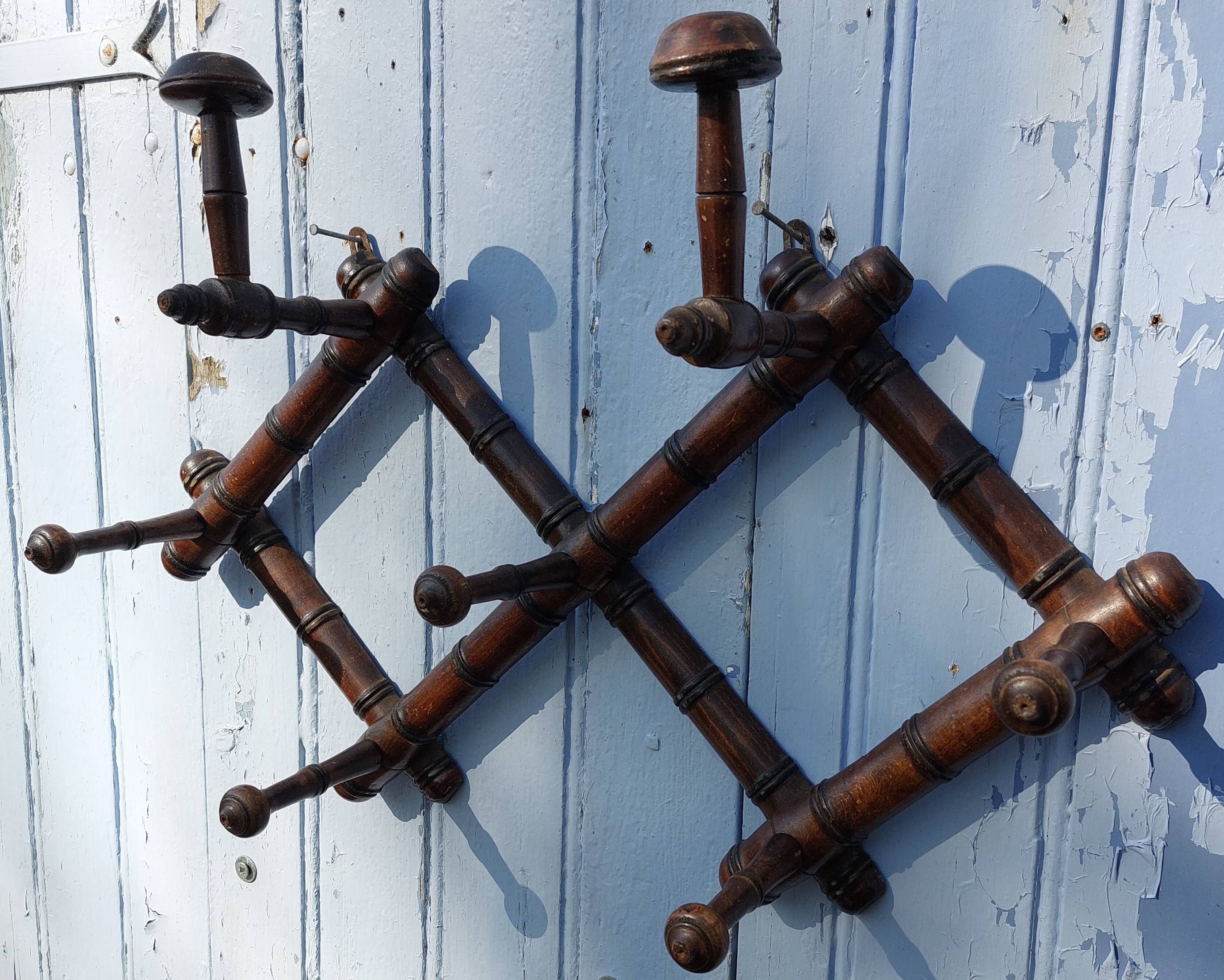 Wooden bistro coat rack with hat holder