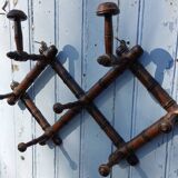 Wooden bistro coat rack with hat holder