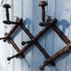 Wooden bistro coat rack with hat holder