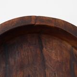 Large handcrafted solid wooden bowl in wabi wabi style, France ca. 1950