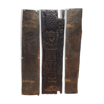 Panneau de porte en 3 parties du peuple Nupe du Nigeria, années 1920
