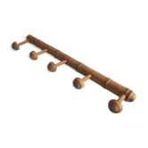Porte-manteaux 5 patères en bois vintage.