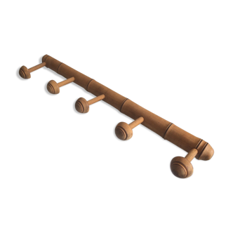 5 vintage wooden coat racks.