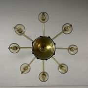 Venetian Art Nouveau chandelier in green and blue Murano glass circa 1920