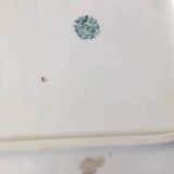 Ancien plat de présentation carré en porcelaine estampillé Sarreguemines et Digoin