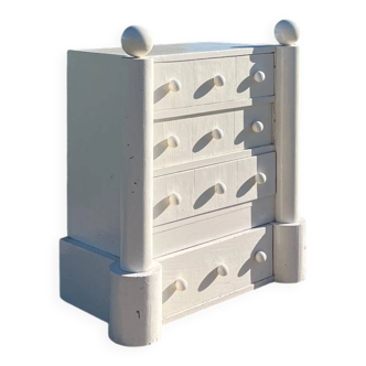 1950s lacquered wood chest of drawers