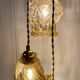 Vintage triple globe waterfall pendant light in amber glass
