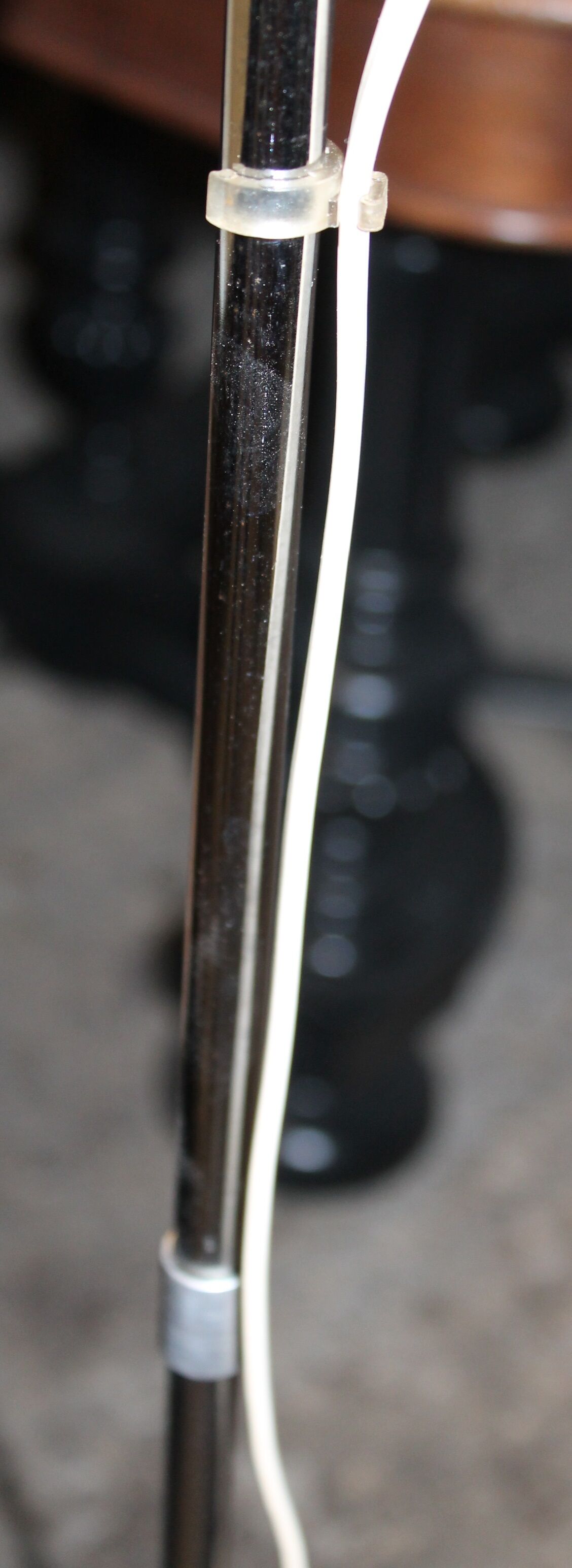 White and chrome floor lamp