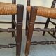 Set of 6 high-backed straw-seated chairs in solid oak from the early 1900s.
