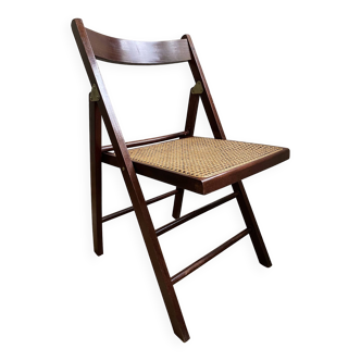 Folding chair occasional chair vintage wooden office chair with cane seat