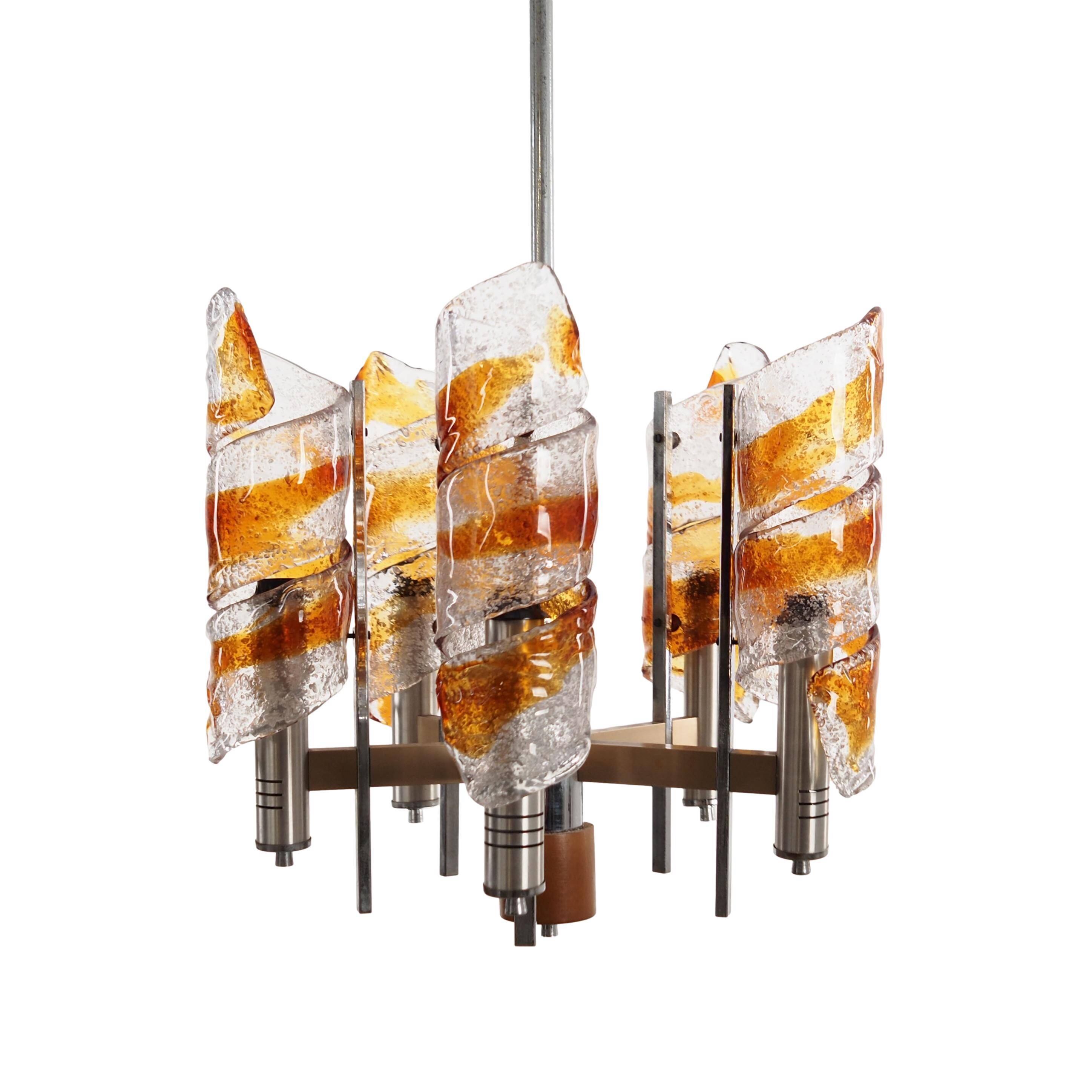 Pendant lamp, Murano glass, Italian design, 1970s, production: Italy